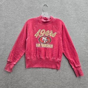 NFL 49ers Women's Red Cowl Neck Sweater